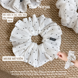 Dây buộc tóc cột tóc MUSE SCRUNCHIE hoạ tiết chấm bi nổi handmade by The Noya