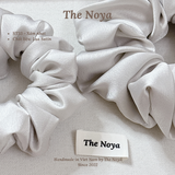 Dây buộc tóc scrunchies lụa satin Xám Nhạt phồng to phong cách dịu dàng by The Noya ST33