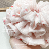 Scrunchies RABBIT FLOWER hoạ tiết dễ thương mềm mại siêu phồng by The Noya X76