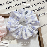 Dây buộc tóc scrunchies Xô Muslin hoạ tiết vintage handmade by The Noya - X57, X58, X59