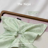 Cột tóc Gấm Lụa Jacquard màu Mint Damask may thủ công The Noya G1
