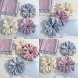 BST Mây Thêu - Scrunchie, dây cột tóc SIÊU TO BỒNG BỀNH chất liệu đũi thêu hoa handmade by The Noya