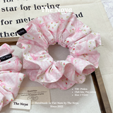 PINKEU - Dây buộc tóc SIÊU PHỒNG handmade hoạ tiết nơ hồng nhiều mặt The Noya T38