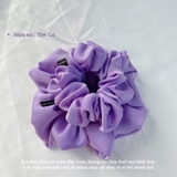 Dây buộc tóc scrunchies cỡ lớn màu tím mộng mơ phong cách vintage The Noya NT16