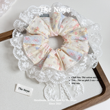Scrunchie Phối Ren Thiết Kế Theo Yêu Cầu - Thỏ nơ phối 2 lớp ren cao cấp nữ tính handmade by The Noya T46