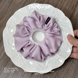 Dây buộc tóc, cột tóc lụa size lớn màu tím khoai môn bồng bềnh lụa ngọc trai The Noya NT23