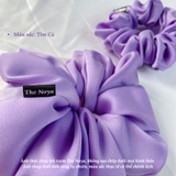 Dây buộc tóc scrunchies cỡ lớn màu tím mộng mơ phong cách vintage The Noya NT16