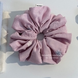 BST Mây Thêu - Scrunchie, dây cột tóc SIÊU TO BỒNG BỀNH chất liệu đũi thêu hoa handmade by The Noya