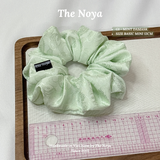 Cột tóc Gấm Lụa Jacquard màu Mint Damask may thủ công The Noya G1
