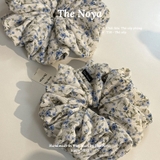 Dây buộc tóc scrunchie handmade by The Noya chất thô xốp hoa nhí T58