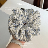 Dây buộc tóc scrunchie handmade by The Noya chất thô xốp hoa nhí T58