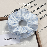 Dây cột tóc scrunchies hoạ tiết Thỏ Xanh mix ren xinh xắn phong cách Hàn Quốc by The Noya T41