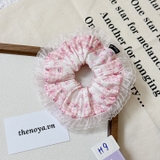 [H1-H9] Scrunchies dây buộc tóc, cột tóc phối ren siêu to phong cách Hàn Quốc được làm thủ công The Noya