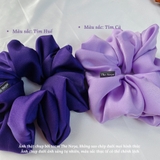 Dây buộc tóc scrunchies cỡ lớn màu tím mộng mơ phong cách vintage The Noya NT16