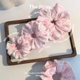 [BST Thỏ & Hoa Nở Trong Nắng] Scrunchie, dây buộc tóc xô muslim handmade siêu phồng hoạ tiết vintage The Noya X83 - Rose Ribbon