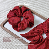 [Gấm Lụa - Chu Sa] Cột tóc Lụa Gấm Jacquardmay thủ công The Noya G4