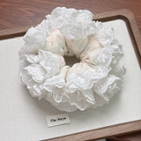 Scrunchie Cẩm Tú Cầu The Noya Thiết Kế Cao Cấp Siêu Bồng Bềnh Phối Ren CT04