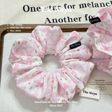 PINKEU - Dây buộc tóc SIÊU PHỒNG handmade hoạ tiết nơ hồng nhiều mặt The Noya T38