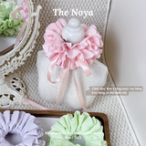Dây buộc tóc 4 tầng ren nơ phối ruy băng dài Cozy Scrunchies handmade by The Noya