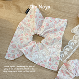Bloom Diary - Scrunchie buộc tóc phong cách nàng thơ thô hoa phối ren handmade by The Noya T45