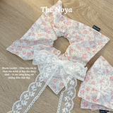 Bloom Diary - Scrunchie buộc tóc phong cách nàng thơ thô hoa phối ren handmade by The Noya T45