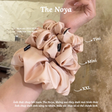 Dây buộc tóc Scrunchies lụa satin màu BEGI cỡ lớn siêu bồng bềnh handmade The Noya ST15