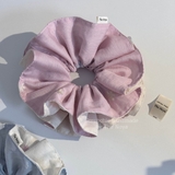 BST Mây Thêu - Scrunchie, dây cột tóc SIÊU TO BỒNG BỀNH chất liệu đũi thêu hoa handmade by The Noya