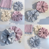 BST Mây Thêu - Scrunchie, dây cột tóc SIÊU TO BỒNG BỀNH chất liệu đũi thêu hoa handmade by The Noya