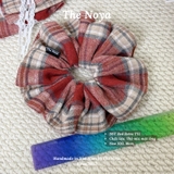 Scrunchie dây cột tóc Red Retro nhiều phong cách, dây buộc tóc siêu to, cột tóc vuông handmade The Noya T51