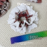 Scrunchie dây cột tóc Red Retro nhiều phong cách, dây buộc tóc siêu to, cột tóc vuông handmade The Noya T51
