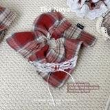 Scrunchie dây cột tóc Red Retro nhiều phong cách, dây buộc tóc siêu to, cột tóc vuông handmade The Noya T51