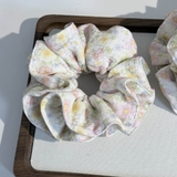 Scrunchie, dây buộc tóc 2 tầng xô muslim handmade siêu phồng hoạ tiết vintage The Noya X85-X90