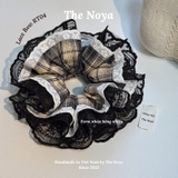 'LACE BOW' Dây buộc tóc scrunchies 4 tầng SIÊU PHỒNG phối ren handmade by The Noya RT04