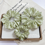Dây buộc tóc siêu phồng handmade phi lụa Cốm Xưa by The Noya LP04