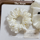Dây buộc tóc siêu phồng handmade phi lụa MÀU KEM by The Noya LP06