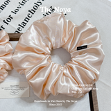 Dây buộc tóc siêu phồng handmade phi lụa Cam Nude by The Noya LP08