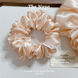 Dây buộc tóc siêu phồng handmade phi lụa Cam Nude by The Noya LP08