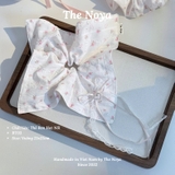 Dây buộc tóc handmade hoạ tiết hoa tim chất liệu ren mix hạt nổi by The Noya RT03