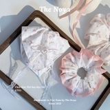 Dây buộc tóc handmade hoạ tiết hoa tim chất liệu ren mix hạt nổi by The Noya RT03