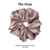 Dây buộc tóc Scrunchies lụa satin màu Violet cỡ lớn siêu bồng bềnh handmade 100% The Noya ST11