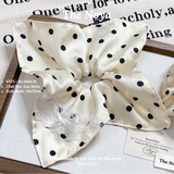 Be chấm bi - Dây buộc tóc siêu phồng handmade phi lụa by The Noya ST25