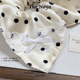 Be chấm bi - Dây buộc tóc siêu phồng handmade phi lụa by The Noya ST25