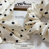 Be chấm bi - Dây buộc tóc siêu phồng handmade phi lụa by The Noya ST25