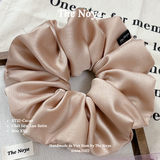 Dây buộc tóc scrunchies lụa satin phồng to phong cách tiểu thư sang chảnh The Noya CACAO ST32