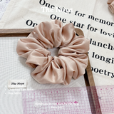 Dây buộc tóc scrunchies lụa satin phồng to phong cách tiểu thư sang chảnh The Noya CACAO ST32