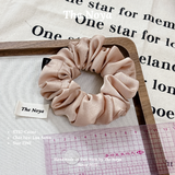 Dây buộc tóc scrunchies lụa satin phồng to phong cách tiểu thư sang chảnh The Noya CACAO ST32