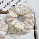 Scrunchies 2 TẦNG - Dây buộc tóc handmade hoạ tiết hoa loang mộng mơ The Noya T24