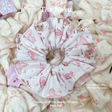 Dây buộc tóc 3 KIỂU handmade hoạ tiết mèo nơ hồng nhiều mặt The Noya T27