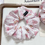 Dây buộc tóc 3 KIỂU handmade hoạ tiết mèo nơ hồng nhiều mặt The Noya T27