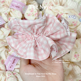 Dây buộc tóc 3 KIỂU handmade hoạ tiết mèo nơ hồng nhiều mặt The Noya T27